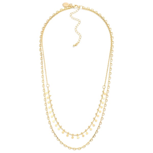 Wholesale layered Chain Link Necklace Metal Stud Tassels L Extender L