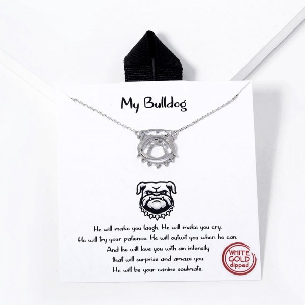 Wholesale dainty Chain Link Necklace Bulldog Pendant L Extender L Hypoallergenic