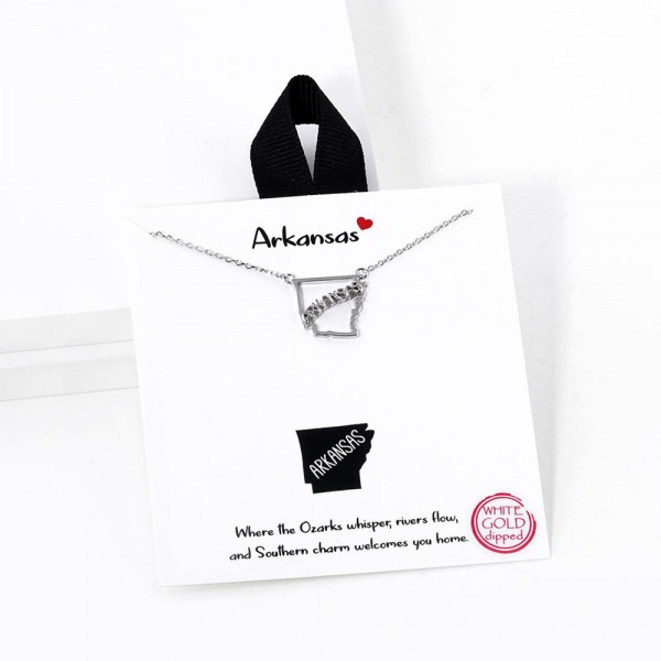 Wholesale dainty Chain Link Necklace Arkansas State Pendant L Extender L Hypoall