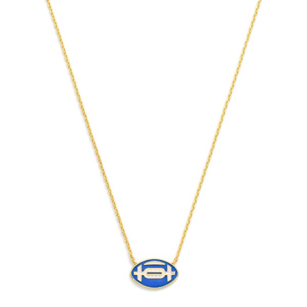 Wholesale gold Dipped Chain Link Game Day Necklace Enamel Football Pendant Gold