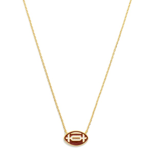 Wholesale gold Dipped Chain Link Game Day Necklace Enamel Football Pendant Gold