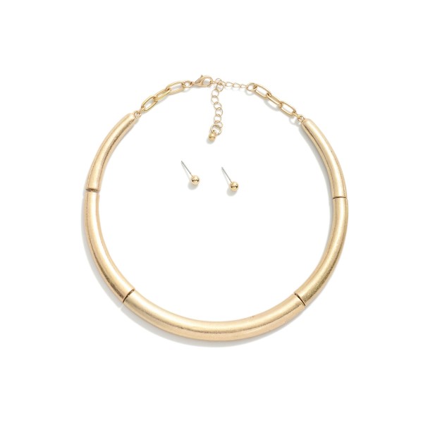 Wholesale metal Cuff Necklace Metal Ball Stud Earrings Included Extender L