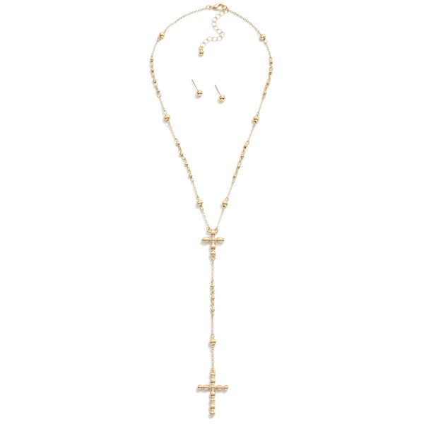 Wholesale chain Link Y Necklace Metal Ball Stations Bubble Cross Pendants Metal