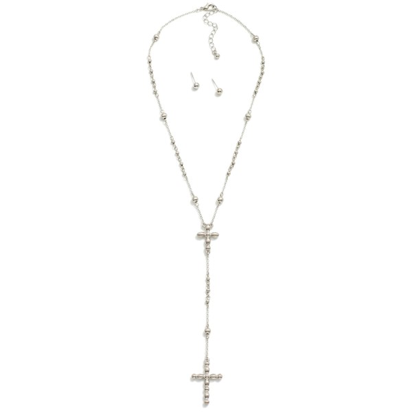 Wholesale chain Link Y Necklace Metal Ball Stations Bubble Cross Pendants Metal