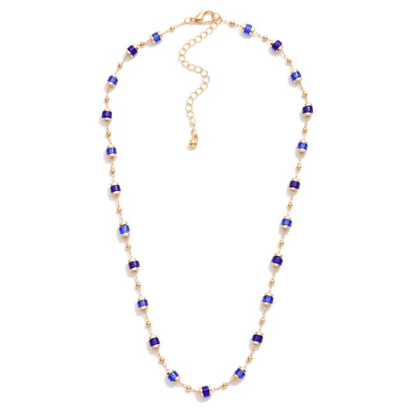 Wholesale metal Chain Link Necklace Stacked Beaded Disc Stations L Extender L