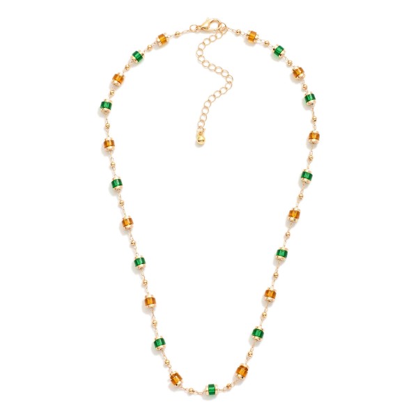 Wholesale metal Chain Link Necklace Stacked Beaded Disc Stations L Extender L
