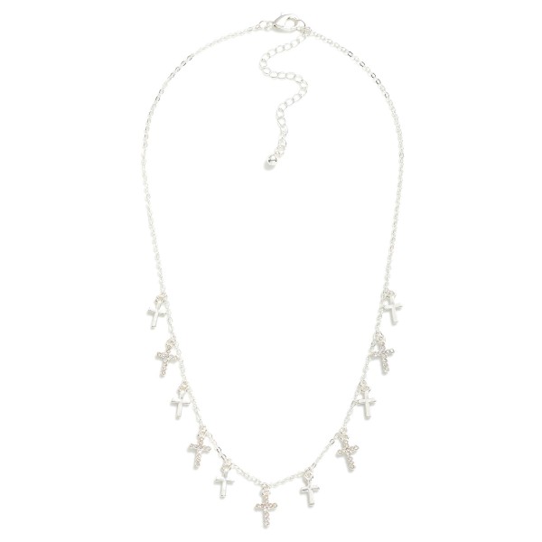 Wholesale chain Link Necklace Metal Cross Charms L Extender L