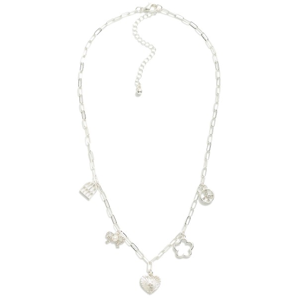 Wholesale paperclip Chain Link Charm Necklace Metal Charms L Extender L