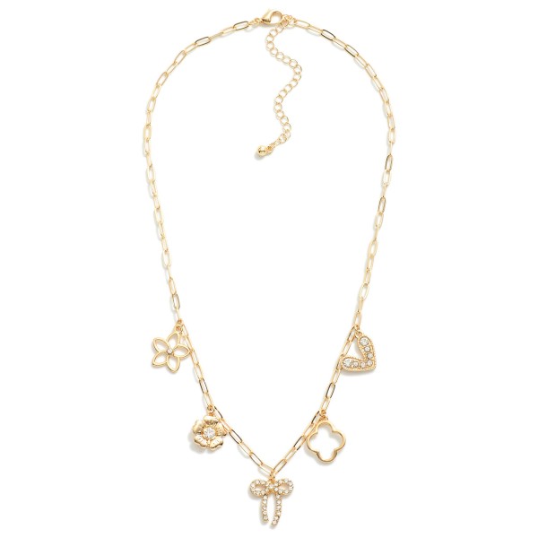Wholesale paperclip Chain Link Necklace Metal Charms L Extender L