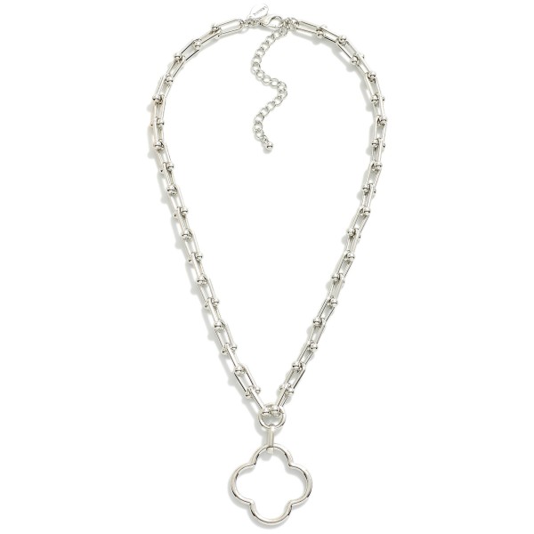 Wholesale metal U Link Necklace Hollow Clover Pendant L Extender L