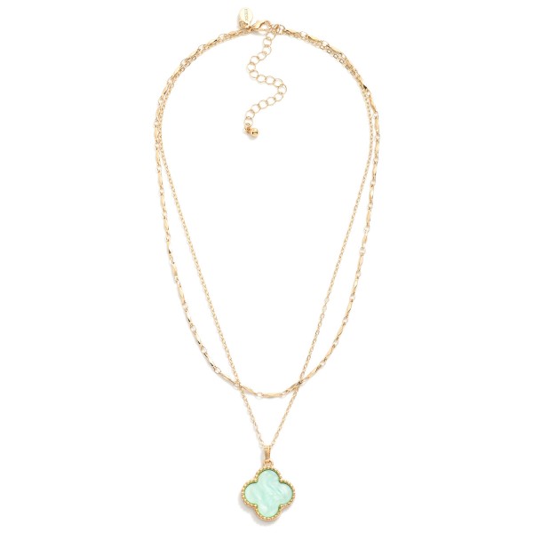 Wholesale layered Chain Link Necklace Clover Station L Extender L