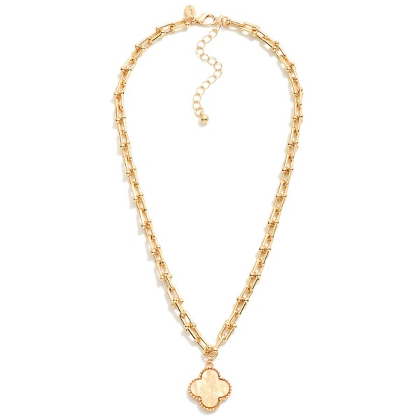 Wholesale metal U Link Necklace Clover Pendant L Extender L