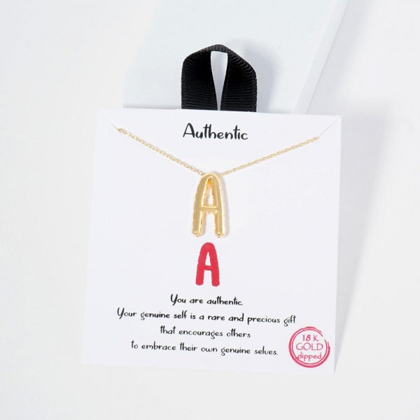 Wholesale dainty Chain Link Necklace Metal Bubble Initial Pendant Gold Dipped Hy