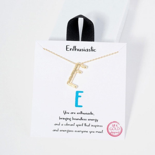 Wholesale dainty Chain Link Necklace Metal Bubble Initial Pendant Gold Dipped Hy