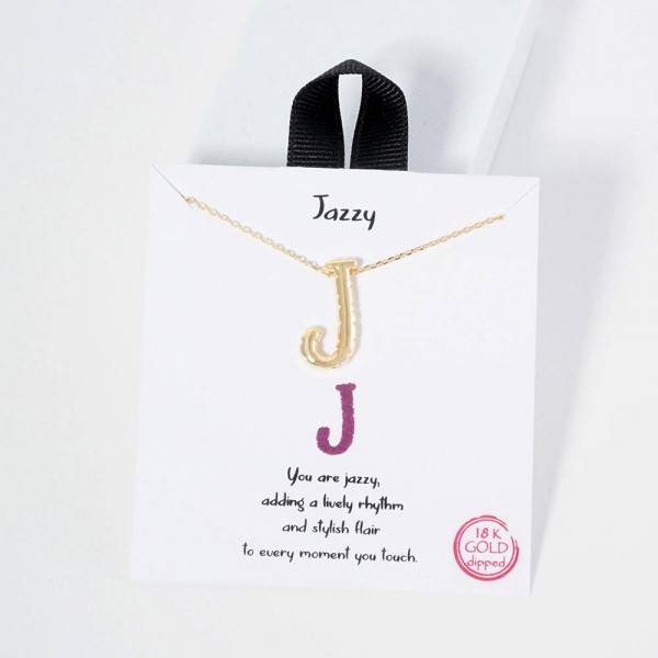 Wholesale dainty Chain Link Necklace Metal Bubble Initial Pendant Gold Dipped Hy