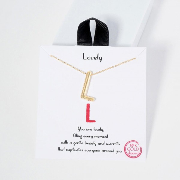 Wholesale dainty Chain Link Necklace Metal Bubble Initial Pendant Gold Dipped Hy