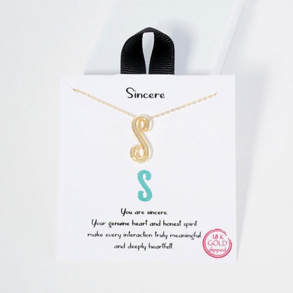 Wholesale dainty Chain Link Necklace Metal Bubble Initial Pendant Gold Dipped Hy
