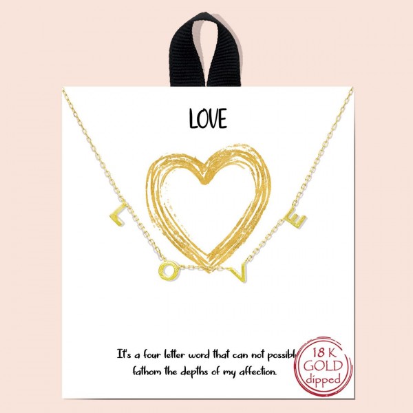 Wholesale dainty Chain Link Necklace LOVE Stations Gold Dipped Hypoallergenic Br