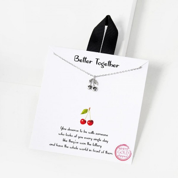 Wholesale dainty Chain Link Necklace Cherries Pendant Gold Dipped Hypoallergenic