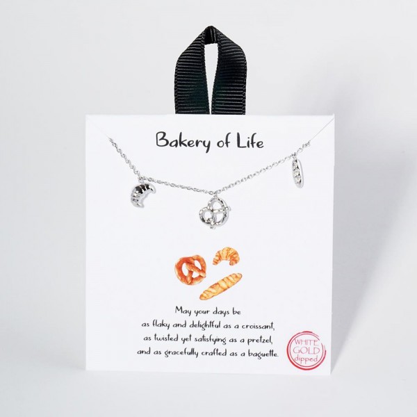 Wholesale dainty Chain Link Necklace Metal Types Bread Charms Gold Dipped Hypoal
