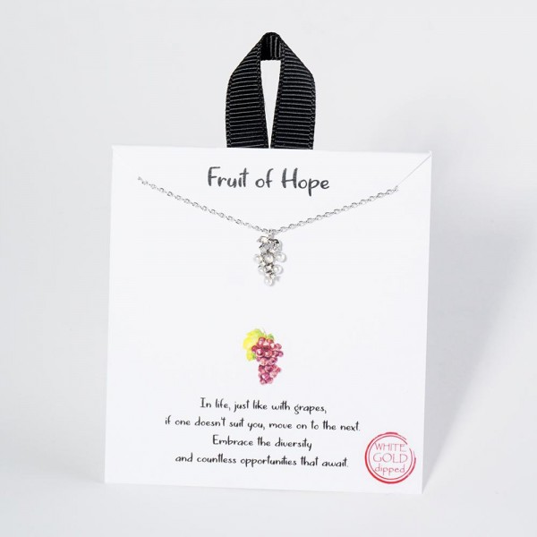 Wholesale dainty Chain Link Necklace Cubic Zirconia Pearl Grapes Pendant Gold Di