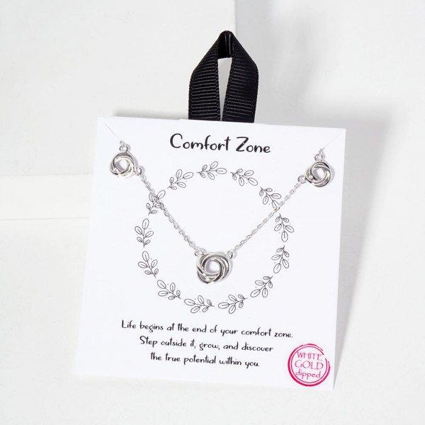 Wholesale dainty Chain Link Necklace Three Love Knots Cubic Zirconia Accents L E