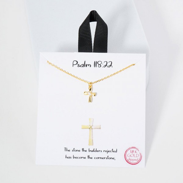 Wholesale dainty Chain Link Necklace Metal Cross Pendant Cubic Zirconia Accent G