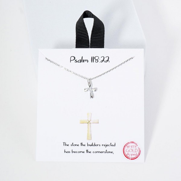 Wholesale dainty Chain Link Necklace Metal Cross Pendant Cubic Zirconia Accent G