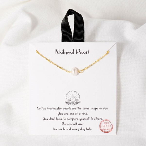Wholesale dainty Chain Link Necklace Metal Bead Stations Freshwater Pearl Pendan