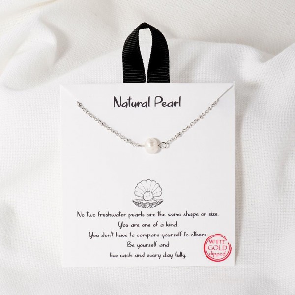 Wholesale dainty Chain Link Necklace Metal Bead Stations Freshwater Pearl Pendan