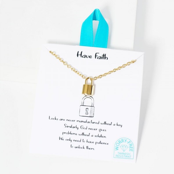 Wholesale rolo Chain Link Necklace Metal Lock Pendant Stainless Steel Tarnish Re