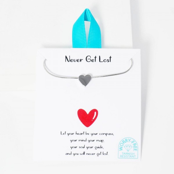Wholesale snake Chain Necklace Metal Heart Pendant Stainless Steel Tarnish Resis