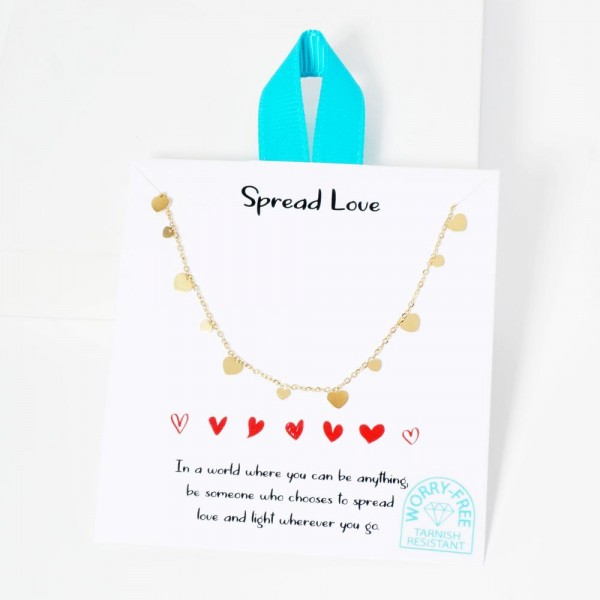 Wholesale dainty Chain Link Necklace Metal Heart Charms Stainless Steel Tarnish