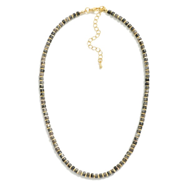 Wholesale natural Stone Beaded Necklace Metal Accents L Extender L