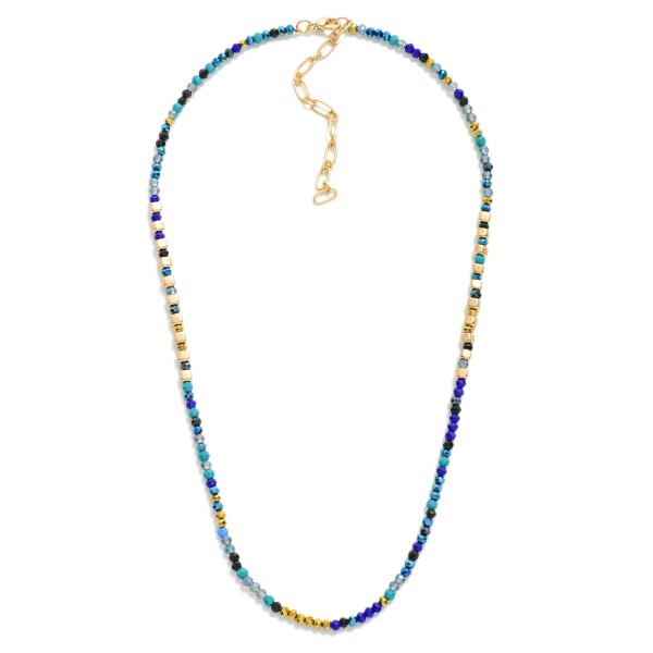 Wholesale beaded Necklace Faceted Beads Gold Square Beads L