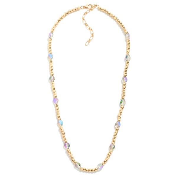 Wholesale metal Beaded Necklace Irregular Beads L Extender L
