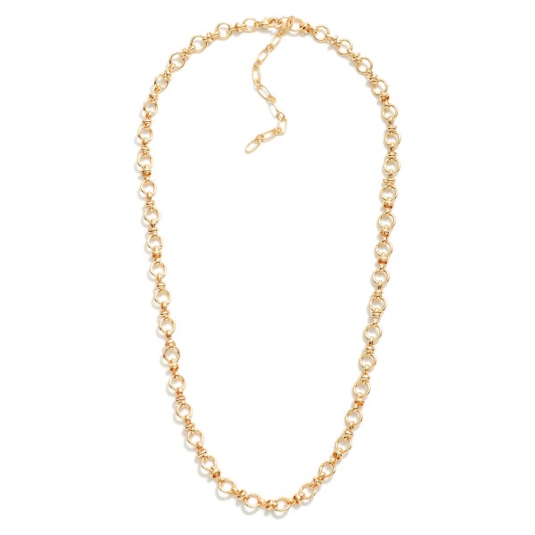 Wholesale circle Chain Link Necklace Horizontal Link Details L Extender L