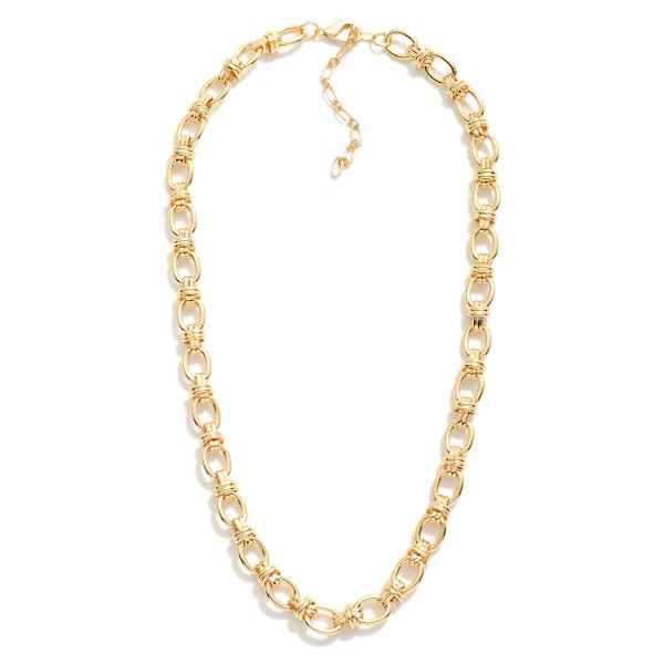 Wholesale chain Link Necklace Horizontal Link Details L Extender L
