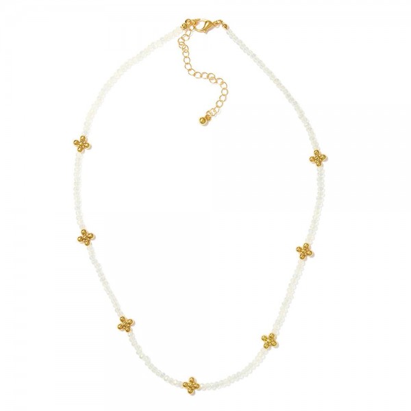 Wholesale faceted Bead Beaded Necklace Metal Bubble Criss Cross Stations L Exten