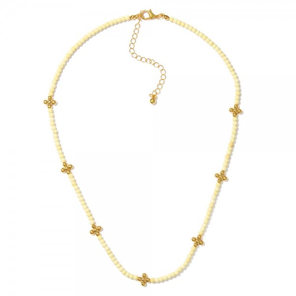 Wholesale stone Beaded Necklace Metal Bubble Criss Cross Stations L Extender L