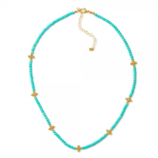 Wholesale stone Beaded Necklace Metal Bubble Criss Cross Stations L Extender L