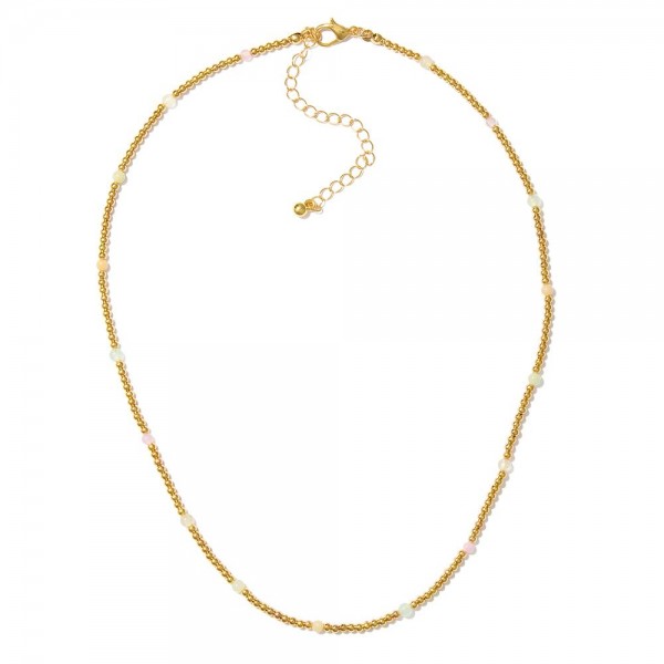 Wholesale metal Beaded Necklace Stone Beads L Extender L