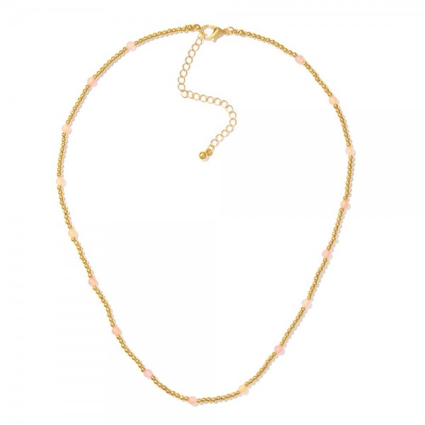 Wholesale metal Beaded Necklace Stone Beads L Extender L