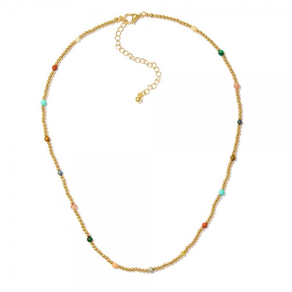 Wholesale metal Beaded Necklace Stone Beads L Extender L