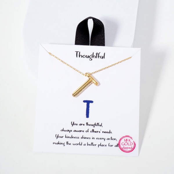 Wholesale dainty Chain Link Necklace Metal Bubble Initial Pendant Gold Dipped Hy