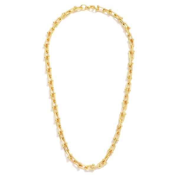Wholesale gold Dipped Small U Chain Link Necklace L
