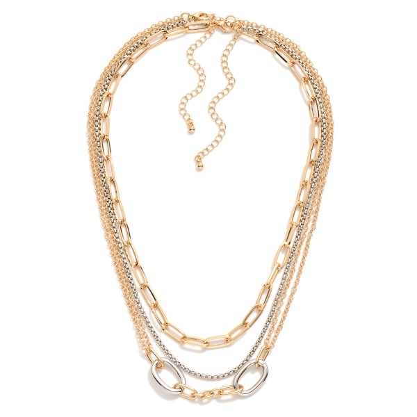 Wholesale set Two Chain Link Necklaces Paperclip Square Cable Link Chains L Exte