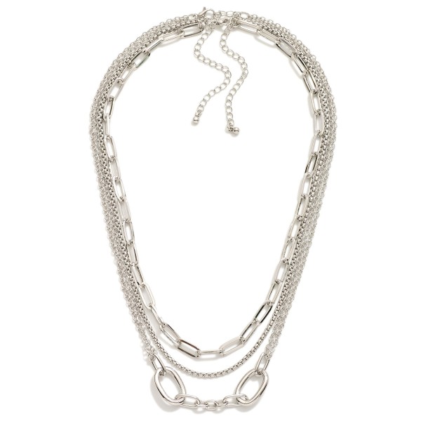Wholesale set Two Chain Link Necklaces Paperclip Square Cable Link Chains L Exte