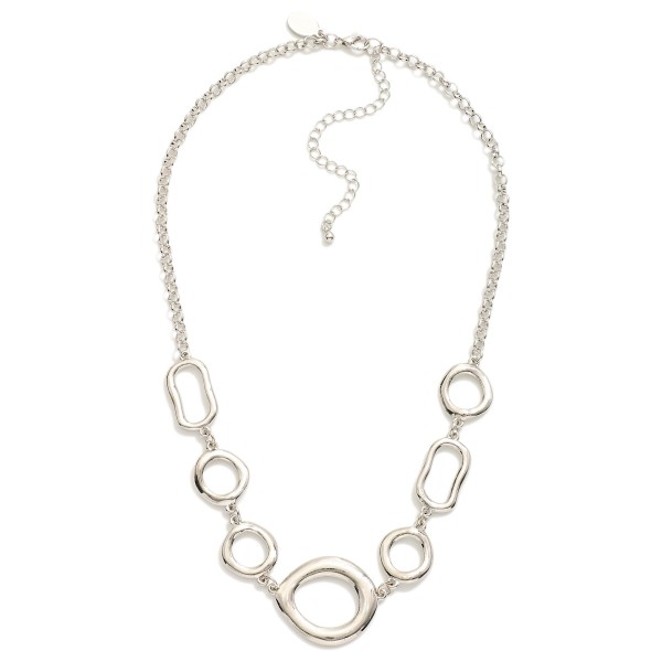 Wholesale round Link Chain Necklace Metal Linked Geometric Shapes L Extender L
