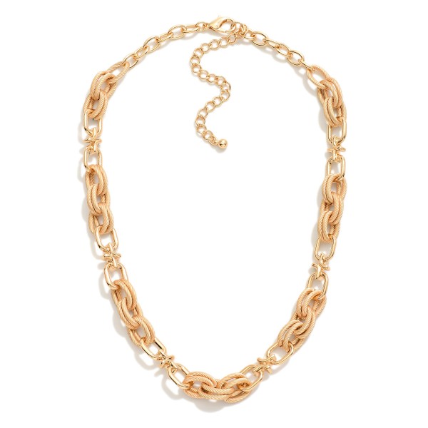 Wholesale twisted Metal Double Link Chain Necklace L Extender L